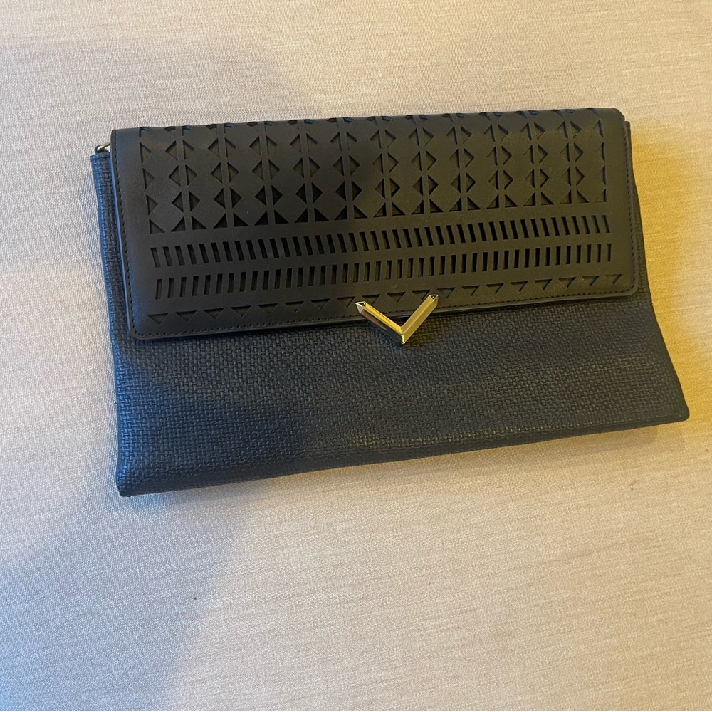 Stella & Dot Black clutch such embroidered detail.